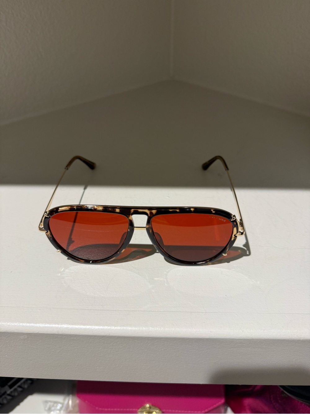 TOPFOXX Tortoiseshell Aviator Sunglasses with Red Lenses - Picture 13 of 14